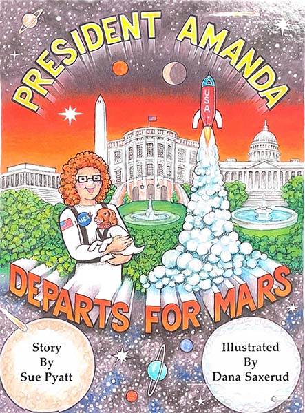 Book titled 'President Amanda Departs For Mars'